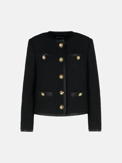 Dolce & Gabbana Black Wool Blend Jacket