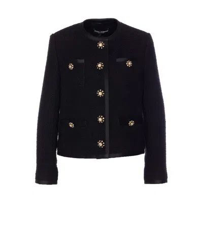 Dolce & Gabbana Black Wool Blend Jacket