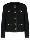 Dolce & Gabbana Jeweled Button Boucle Jacket In Black