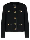 Dolce & Gabbana Jeweled Button Boucle Jacket In Black