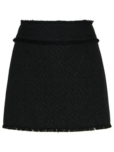 Dolce & Gabbana Black Wool Blend Miniskirt