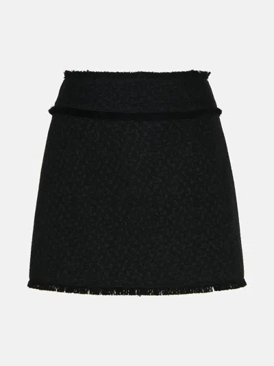 Dolce & Gabbana Black Wool Blend Miniskirt