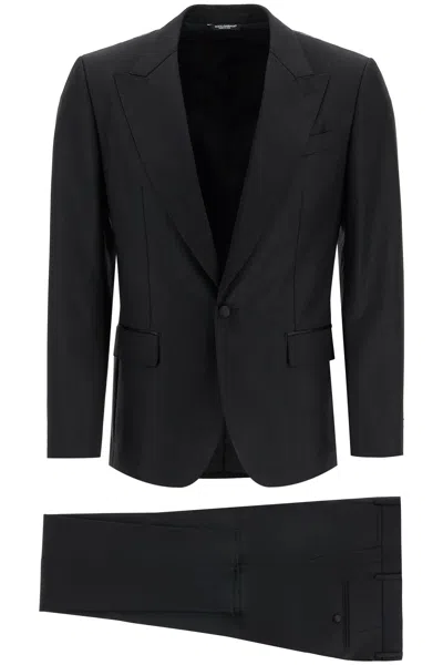 Dolce & Gabbana Black Wool Blend Suit