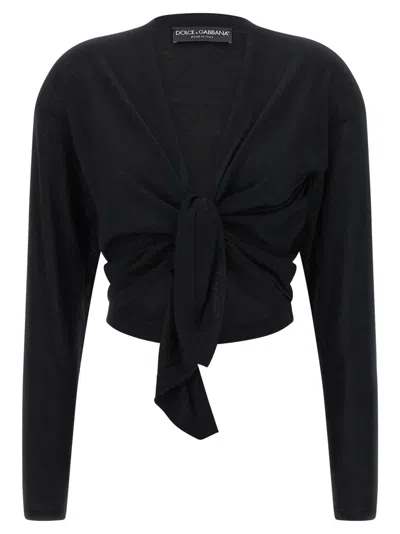 DOLCE & GABBANA BLACK WOOL CARDIGAN