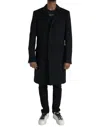 DOLCE & GABBANA BLACK WOOL CASHMERE TRENCH COAT JACKET