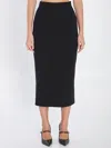 Dolce & Gabbana Black Wool Cloth Pencil Skirt In Multi