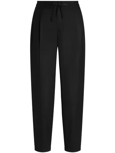 Dolce & Gabbana Black Wool Cotton Regular Pants