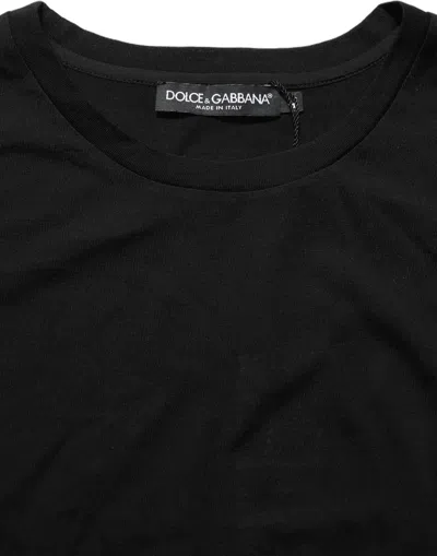 Dolce & Gabbana Black Wool Crew Neck Short Sleeves Men T-shirt