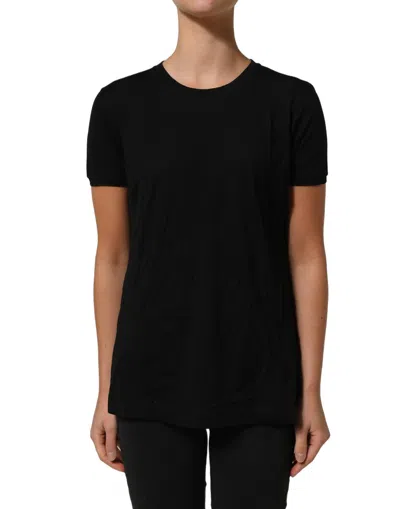 Dolce & Gabbana Black Wool Crew Neck Short Sleeves Men Women's T-shirt