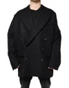Dolce & Gabbana Black Wool Double Breasted Men Coat Men's Jacket In Black