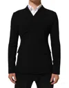 Dolce & Gabbana Black Wool Double Breasted Men Jacket Blazer In Black