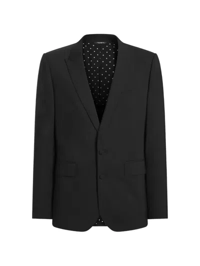 Dolce & Gabbana Black Wool Elastane Blazer Jacket