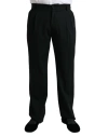 Dolce & Gabbana Black Wool Formal Straight Fit Dress Pants In Black