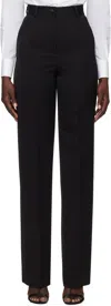 Dolce & Gabbana Black Wool Gabardine Tuxedo Trousers In N0000 Nero