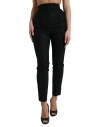 Dolce & Gabbana Black Dress Cropped Straight Straight Pants In Black