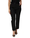 Dolce & Gabbana Black Wool Highwaist Tapered Trouser Pants In Black