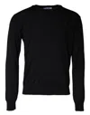 Dolce & Gabbana Black Wool Knit Crew Neck Pullover Sweater In Black