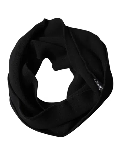 Dolce & Gabbana Black Wool Knitted Neck Wrap Foulard  Women's Scarf
