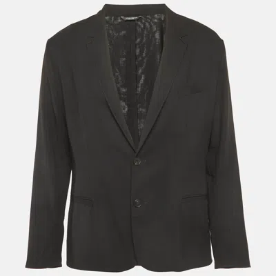 Pre-owned Dolce & Gabbana Black Wool Lightweight Blazer Xxl