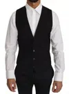 Dolce & Gabbana Blue Waistcoat Formal Stretch Wool Vest