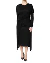 Dolce & Gabbana Black Stretch Turtleneck Sheath Midi Dress