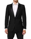 Dolce & Gabbana Black Wool Martini 2 Button Men Suit Blazer In Black
