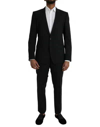 Dolce & Gabbana Black Martini Wool Formal 2 Piece Suit