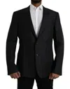 Dolce & Gabbana Black Single Breasted Formal Wool Blazer In Black