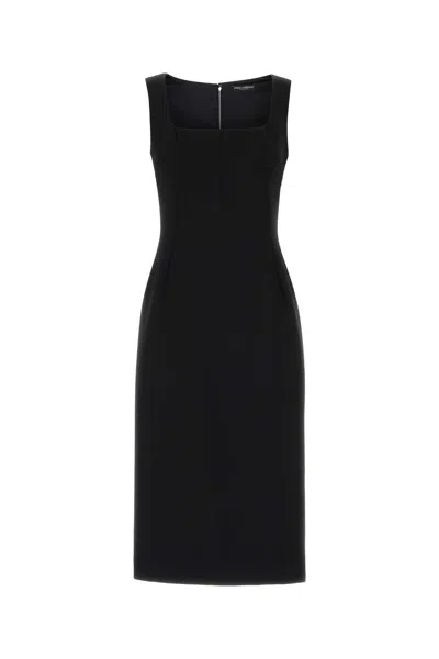 Dolce & Gabbana Black Wool Mini Dress