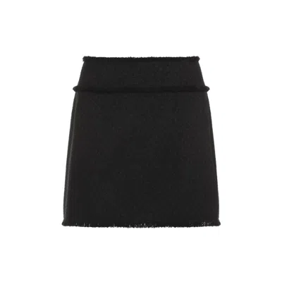 DOLCE & GABBANA DOLCE & GABBANA BLACK WOOL MINI SKIRT
