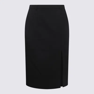 DOLCE & GABBANA BLACK WOOL MINI SKIRT