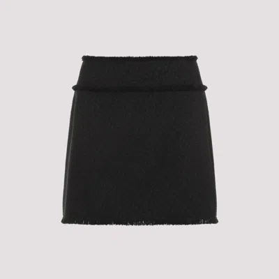 DOLCE & GABBANA BLACK BOUCLE MINI SKIRT