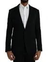 Dolce & Gabbana Black Wool Notch Single Breasted Coat Men's Blazer In Black