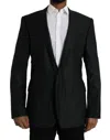 DOLCE & GABBANA BLACK WOOL NOTCH SINGLEBREASTED COAT BLAZER