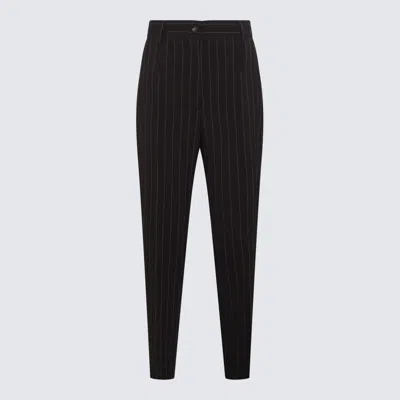 Dolce & Gabbana Pinstriped Wool Trousers In Multi-colored