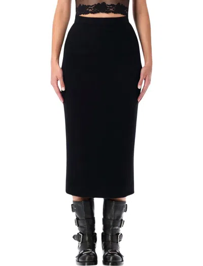 Dolce & Gabbana Black Wool Pencil Skirt