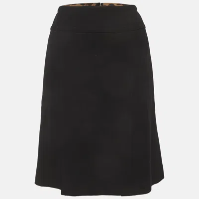Pre-owned Dolce & Gabbana Black Wool Pencil Skirt S