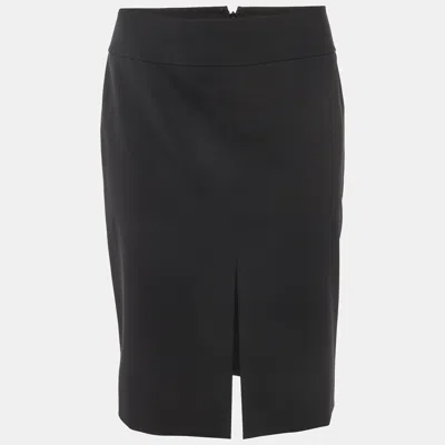 Pre-owned Dolce & Gabbana Black Wool Pencil Skirt S