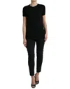 Dolce & Gabbana Black Wool Short Sleeves Crewneck Top T-shirt In Black