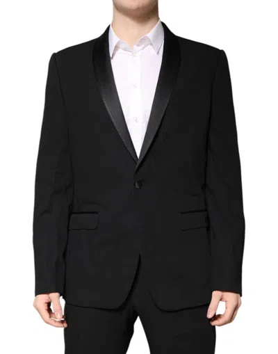 DOLCE & GABBANA DOLCE & GABBANA BLACK WOOL SINGLE BREASTED 2 PIECE MEN'S SUIT