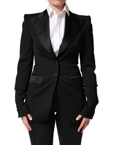 Dolce & Gabbana Black Wool Single Breasted Blazer Jacket