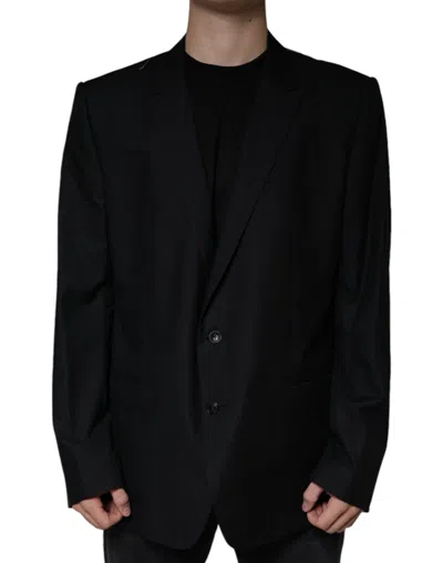 Pre-owned Dolce & Gabbana Black Wool Single Breasted Men Coat Men's Blazer ()