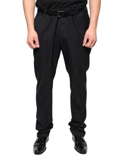 Dolce & Gabbana Black Wool Skinny Dress Formal Men's Pants