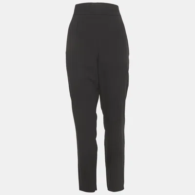 Pre-owned Dolce & Gabbana Black Wool Skinny Trousers L