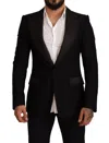 Dolce & Gabbana Black Wool Slim Fit Coat Blazer Men's Jacket In Black
