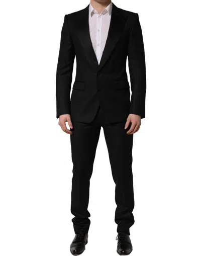 Dolce & Gabbana Two-button Wool Suit In Black