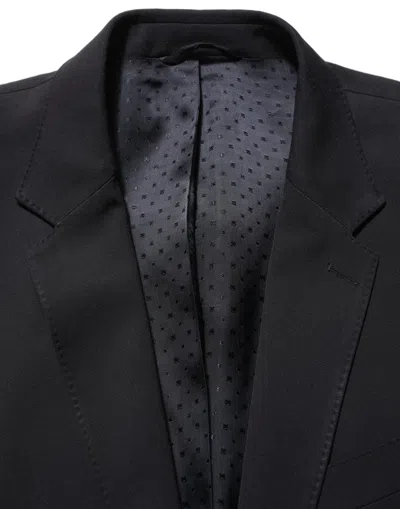 Dolce & Gabbana Black Wool Slim Fit Formal Men 2 Piece Suit