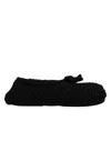 Dolce & Gabbana Black Slip On Ballerina Flats Wool Knit Shoes