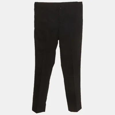 Pre-owned Dolce & Gabbana Black Wool Straight Leg Trousers 12+ Yrs