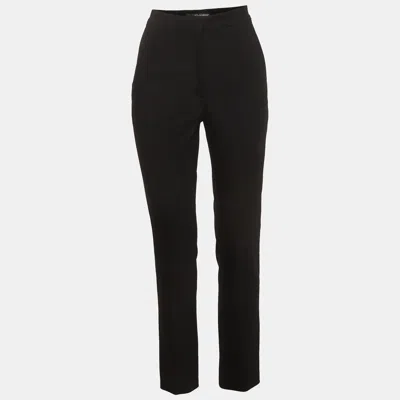 Pre-owned Dolce & Gabbana Black Wool Straight Leg Trousers S
